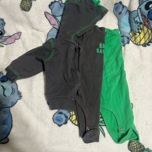 Carter's Gray and Green Dinosaur Baby Matching Set